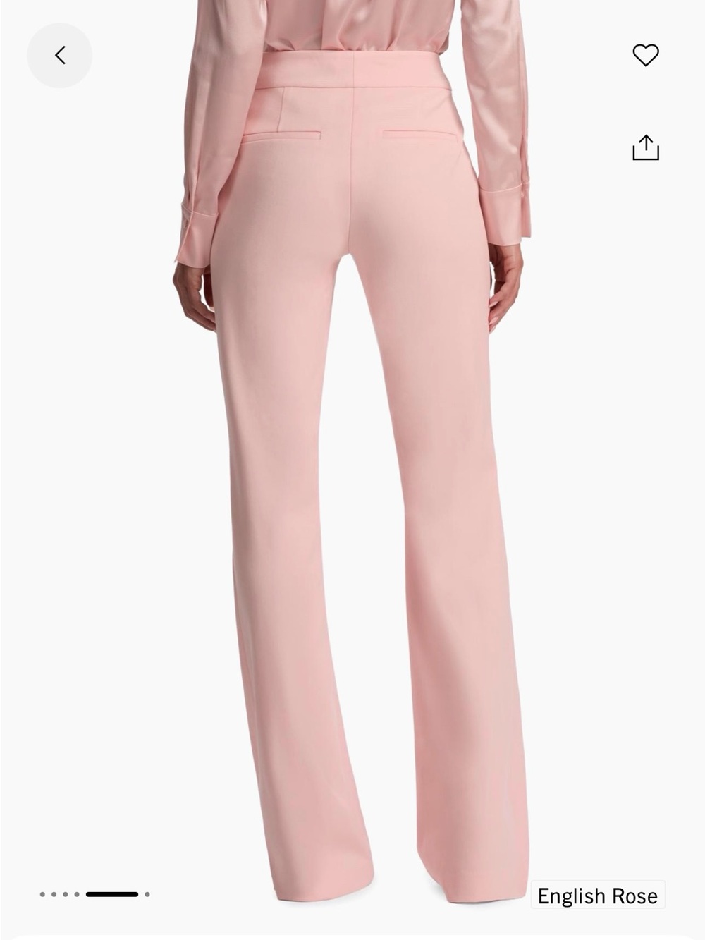 Alice + Olivia Mid-Rise Andrew Boot Cut Slim Pink Wide-Leg Trouser Size 10 - Picture 5 of 6